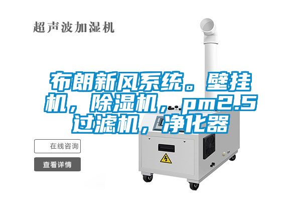 布朗新風系統。壁掛機，除濕機，pm2.5過濾機，凈化器